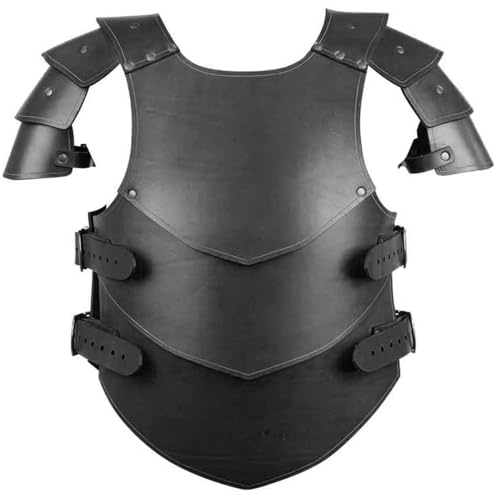 Yeory Mittelalterliche Brustpanzerung PU Leder Verstellbare Wikingerpanzerung Renaissance Cosplay Ritter Brustplatte, schwarze, Wikingermänner von Yeory