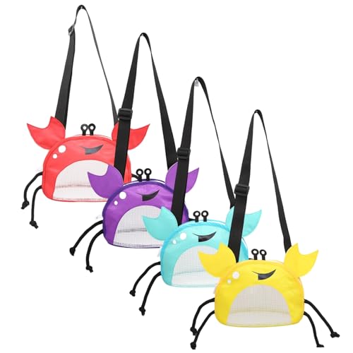Yeory Netz-Strandtasche, 4-teilige Strandtasche für Kinder, krabbenförmige Netz-Muscheltasche mit Reißverschluss, Muschelsammeltaschen für Kinder Yeory Netz-Strandtasche, 4-teilige Strandtasche für Kinder, krabbenförmige Netz-Muscheltasche mit Reißverschluss, Muschelsammeltaschen für Kinder von Yeory