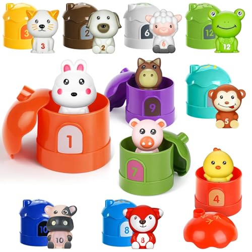 Yeory Nutztiere Spielzeug, Tierspielzeug für Kleinkinder, Matching & Sorting Fine Motor Games, Tier -Matching -Spiele von Yeory
