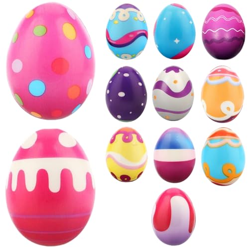 Yeory Ostereier Squishes Spielzeug, 12 PCS Osterkorb Stoffe, langsam steigende Stressspielzeug, Korbfüllern Party Gunst für Kinder von Yeory