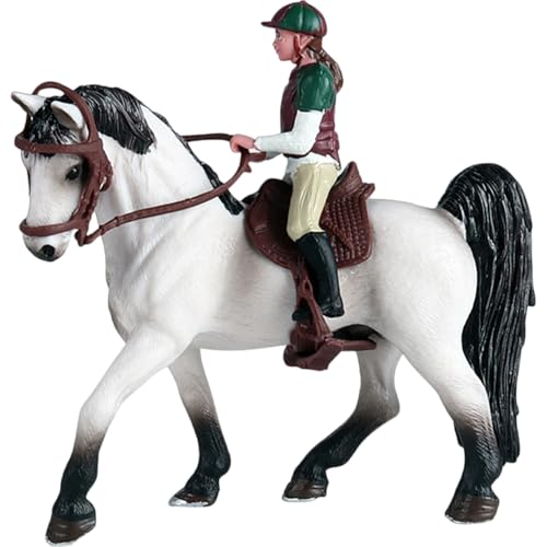 Yeory Pferdefiguren, Plastikpferde -Figuren mit abnehmbarem Sattel- und Fahrer -Figur, realistische Mini -Pferd -Figuren für Jungen und Mädchen Geschenk, Mini Yeory Pferdefiguren, Plastikpferde -Figuren mit abnehmbarem Sattel- und Fahrer -Figur, realistische Mini -Pferd -Figuren für Jungen und Mädchen Geschenk, Mini von Yeory