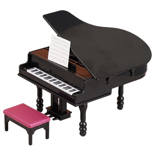 Yeory Puppenhausmöbel, realistisches Mini -Klavier mit Stuhl, Plastikspielzeugklavier, winziges Grand Piano für Szene, Mini -Klavier Yeory Puppenhausmöbel, realistisches Mini -Klavier mit Stuhl, Plastikspielzeugklavier, winziges Grand Piano für Szene, Mini -Klavier von Yeory