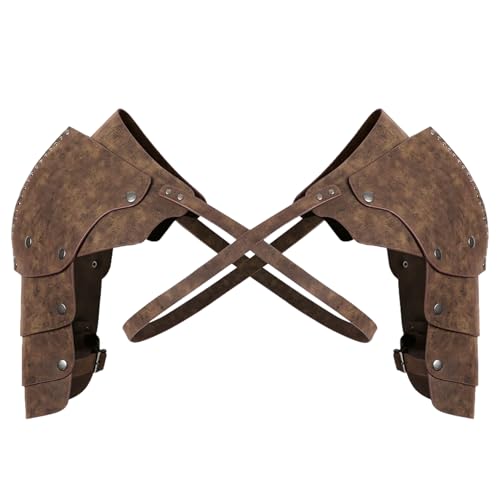 Yeory Ritterpanzerung, doppelte Pauldron -Schulter -Rüstung Verstellbares Faux PU Leder mittelalterlich, Vintage Viking für Rollenspiele Cosplay, Leder Yeory Ritterpanzerung, doppelte Pauldron -Schulter -Rüstung Verstellbares Faux PU Leder mittelalterlich, Vintage Viking für Rollenspiele Cosplay, Leder von Yeory