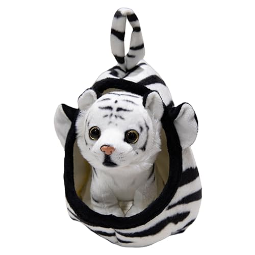 Yeory Weißer Tiger ausgestopftes Tier 7.1 Netter Tiger Plüsch mit Höhle & Handle niedliche realistische Stofftiere für Mädchen Jungen Kinder, Tier von Yeory