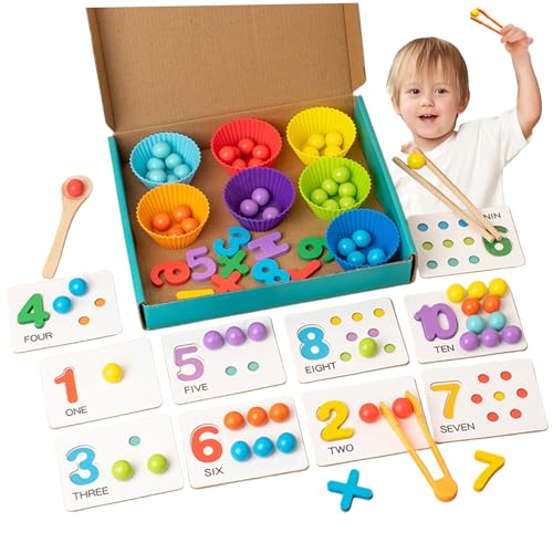 Yeory Zählen Sie Spielzeug für Kleinkinder 1-3, digitales Lernen Montessori Toys mit Perlen, Essstäbchen und Löffeln, Bildungsmathematikspiel für Kinder, Kinder Yeory Zählen Sie Spielzeug für Kleinkinder 1-3, digitales Lernen Montessori Toys mit Perlen, Essstäbchen und Löffeln, Bildungsmathematikspiel für Kinder, Kinder von Yeory