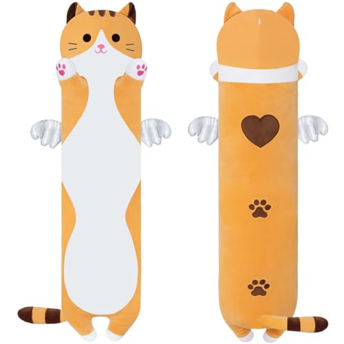 Yeqivo 2025 Neue Katze Kuscheltier Kawaii Katzen Plüschkissen Stofftiere Langes Katzen Plüschkissen niedliches Cat Plüsch Tier Körperkissen Kinder Plüschtier (Gleb,110CM) von Yeqivo