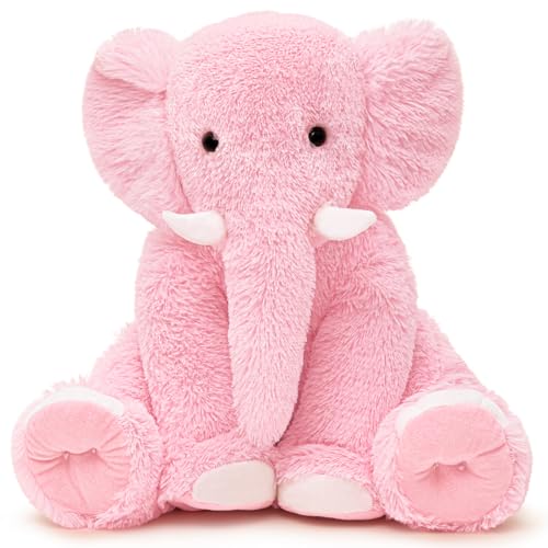 Yeqivo Elefant gefülltes Tier Plüschtier Geschenk für Kind Freundin gefüllte Elefant für Weihnachten Valentinstag Geburtstag Hochzeitsfeier Elephant（Rosa,50CM） von Yeqivo