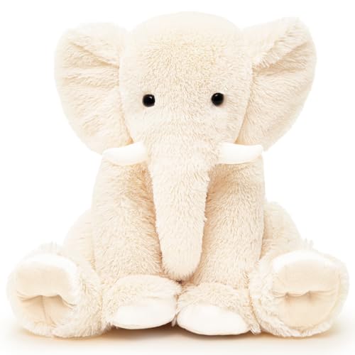 Yeqivo Elefant gefülltes Tier Plüschtier Geschenk für Kind Freundin gefüllte Elefant für Weihnachten Valentinstag Geburtstag Hochzeitsfeier Elephant（Weiß,50CM） von Yeqivo