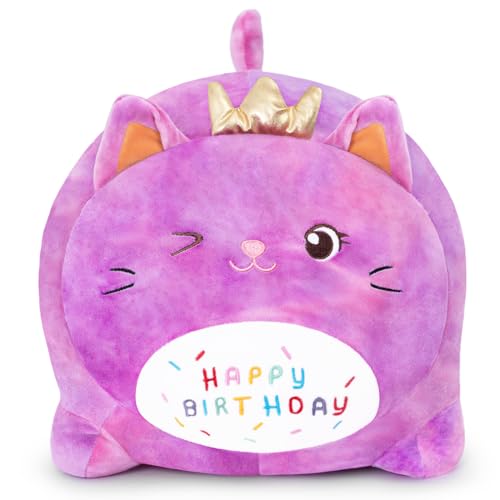 Yeqivo Geburtstagskatzen-Plüschkissen, Stofftier, lila, Geburtstagskatze, Plüschtiere, weiches Katzen-Plüschkissen für Kinder (Violette Katze, 25 cm Yeqivo Geburtstagskatzen-Plüschkissen, Stofftier, lila, Geburtstagskatze, Plüschtiere, weiches Katzen-Plüschkissen für Kinder (Violette Katze, 25 cm von Yeqivo