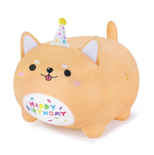 Yeqivo Happy Birthday Corgi Dog Plush Toy, Cute Birthday Colorful Puppy Stuffed Animal, Dog Plush Pillow for Girls Kids(Corgi,40cm/15.7inch) von Yeqivo