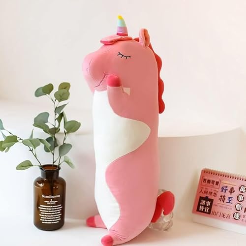Yeqivo Kuscheltier Kawaii Einhorn Plüschkissen Stofftiere Langes Rosa Einhorn Plüschkissen niedliches Unicorn Plüsch Tier Körperkissen Kinder Plüschtier (Einhorn,110CM) von Yeqivo