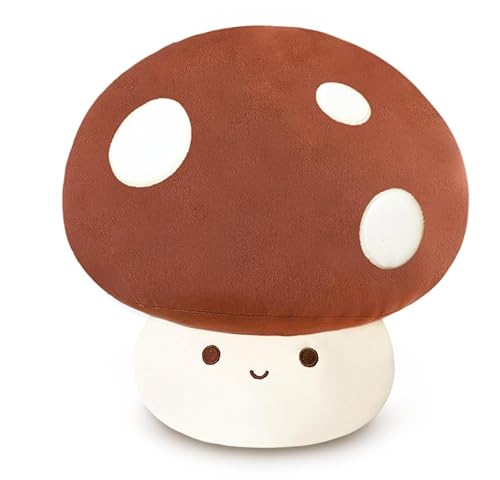 Yeqivo Stofftiere Pilze Plüsch Süße Plüschtier Hautfreundlich Pilze Kuscheltier Seitenschläferkissen Kawaii Plush Deko Wurfkissen Mushroom （23CM,Braun） von Yeqivo