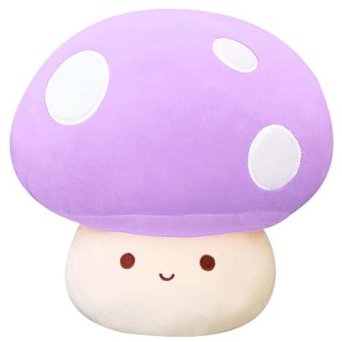 Yeqivo Stofftiere Pilze Plüsch Süße Plüschtier Hautfreundlich Pilze Kuscheltier Seitenschläferkissen Kawaii Plush Deko Wurfkissen Mushroom （23CM,Lila） von Yeqivo