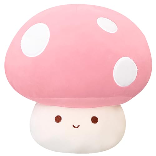 Yeqivo Stofftiere Pilze Plüsch Süße Plüschtier Hautfreundlich Pilze Kuscheltier Seitenschläferkissen Kawaii Plush Deko Wurfkissen Mushroom （23CM,Rosa） von Yeqivo