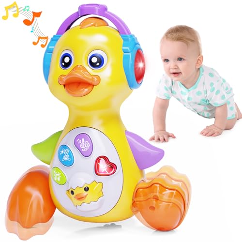 Yerloa Baby Spielzeug Ab 1 Jahr Junge Krabbelspielzeug Baby Ente Musik Spielzeug mit Lichte, Spielzeug ab 6 Monate Hinderniserkennung Lernspielzeug Geschenkidee für Kinderspielzeug ab 6 8 9 12 Monaten von Yerloa