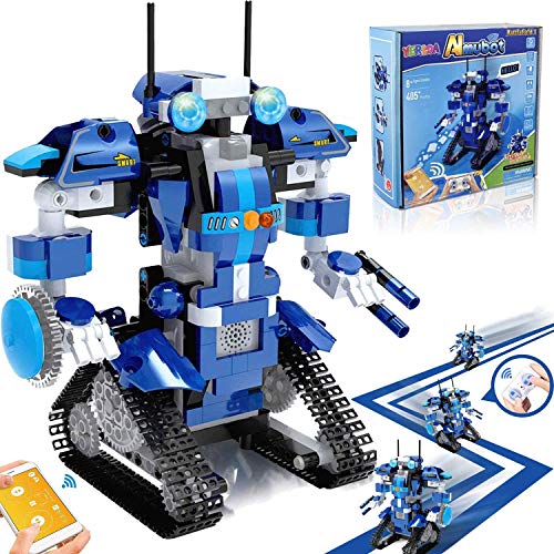 Yerloa Roboter Kinder ab 8 Jahre, Ferngesteuerter Roboter Bausatz Spielzeug ab 8 Jahre Junge, Stem Roboter Programmierbar Konstruktionsspielzeug Geschenk Junge 6 7 8 9 10 11 12 Jahre Mädchen (405Pcs) von Yerloa