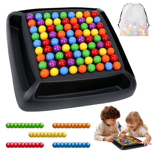 Regenbogen Puzzle Schach, 120 Stück Regenbogenball Schachbrett Strategiespiele, Intellektuelles Schachbrett–Duales Duell, Regenbogenball Eliminierungs Chess Board Game, Für Kinder Und Erwachsene von Yesmoyhe