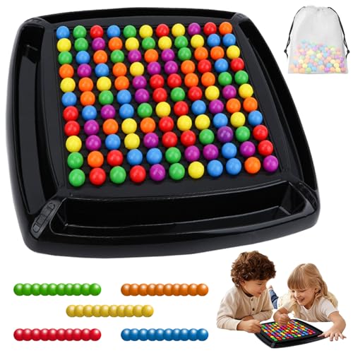 Regenbogen Puzzle Schach, 168 Stück Regenbogenball Schachbrett Strategiespiele, Intellektuelles Schachbrett–Duales Duell, Regenbogenball Eliminierungs Chess Board Game, Für Kinder Und Erwachsene von Yesmoyhe