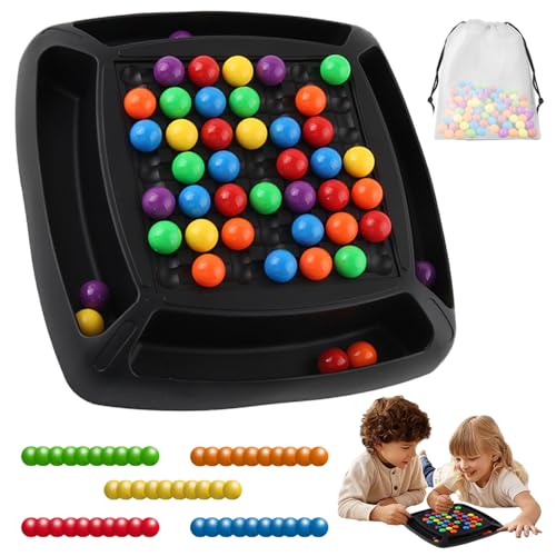 Regenbogen Puzzle Schach, 48 Stück Regenbogenball Schachbrett Strategiespiele, Intellektuelles Schachbrett–Duales Duell, Regenbogenball Eliminierungs Chess Board Game, Für Kinder Und Erwachsene von Yesmoyhe