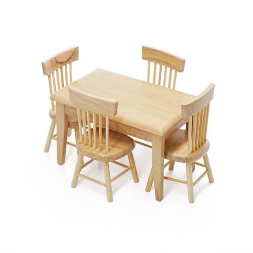 1/12 Miniatur Tisch und Stühle Puppenhaus Möbel Küche Zubehör (A) von Yestree