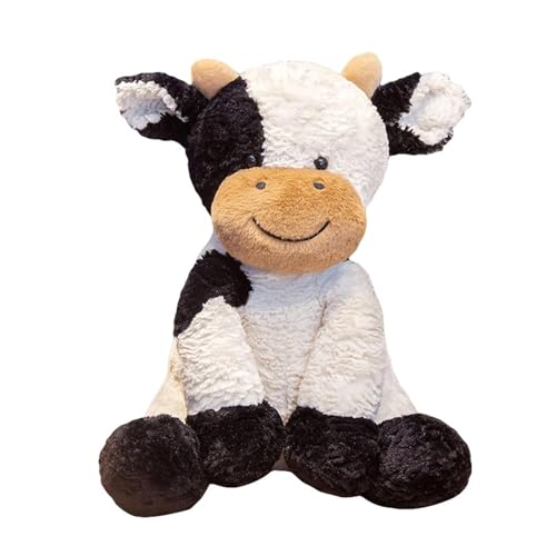 25cm Kuscheltier Kuh, Schwarz Weiß Plüschtier Plüsch Stofftier Weiches Plüschkissen Baby Spielzeug Süße Kuscheltiere Kissen Kinder Jungen Mädchen Geschenke von Yestree