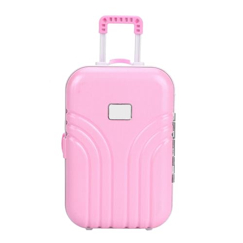 Reisekoffer für Puppen, Trolley in Mini-Größe mit Rollkoffer, offen und geschlossen, env. 15,5 x 10,5 x 7 cm (A) von Yestree
