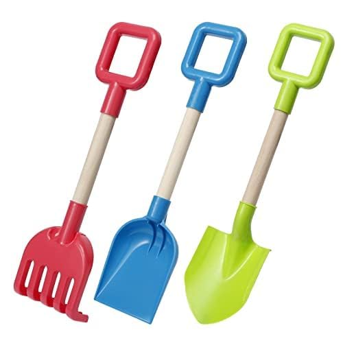 Strand Sandbox Schaufel Spielzeug Set für Kinder, 40cm Langer Holzgriff Sand Spaten, Geschenk für Schlamm Sand Schnee Graben, Hinterhof Garten, Pflanzen, 3-Pack Strand Sandbox Schaufel Spielzeug Set für Kinder, 40cm Langer Holzgriff Sand Spaten, Geschenk für Schlamm Sand Schnee Graben, Hinterhof Garten, Pflanzen, 3-Pack von Yestree