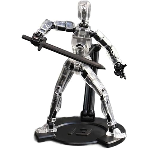 T13 Roboter Aktionsfigur Fidget-Spielzeug – Anime-Figuren mit Mehreren Beweglichen Gelenken für Kinder Nicht Zusammengebautes Set – Transparent mit Halter T13 Roboter Aktionsfigur Fidget-Spielzeug – Anime-Figuren mit Mehreren Beweglichen Gelenken für Kinder Nicht Zusammengebautes Set – Transparent mit Halter von Yestree