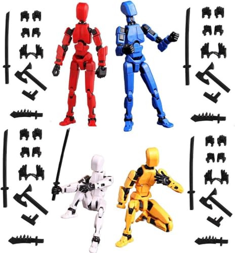 T13 Roboter Aktionsfigur Fidget-Spielzeug – Anime-Figuren mit Mehreren Beweglichen Gelenken für Kinder Set 4 Figuren Rot Blau Weiß Gelb T13 Roboter Aktionsfigur Fidget-Spielzeug – Anime-Figuren mit Mehreren Beweglichen Gelenken für Kinder Set 4 Figuren Rot Blau Weiß Gelb von Yestree