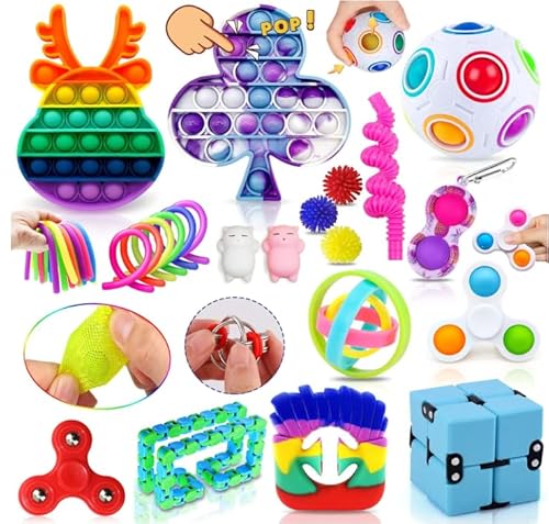 Yetech 26-teiliges Zappelspielzeug-Set, sensorisches Zappelpaket für Autismus ADHS, lindert Stress und Angst Zappelspielzeug für Kinder Erwachsene für Geburtstagsfeier Kindertagsgeschenk Yetech 26-teiliges Zappelspielzeug-Set, sensorisches Zappelpaket für Autismus ADHS, lindert Stress und Angst Zappelspielzeug für Kinder Erwachsene für Geburtstagsfeier Kindertagsgeschenk von Yetech
