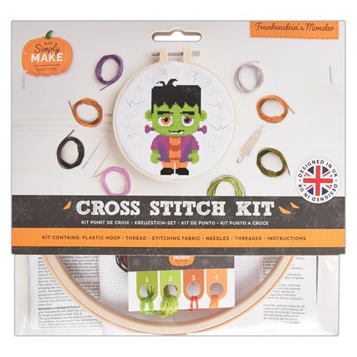Simply MAKE Kreuzstich Kit Frankensteins Monster Halloween Hoop Stickgarn Stoff und Nadel für Anfänger Starter Kreuzstich Bastelset Tolle Geschenke Handwerk Hobbyisten Halloween Dekor Simply MAKE Kreuzstich Kit Frankensteins Monster Halloween Hoop Stickgarn Stoff und Nadel für Anfänger Starter Kreuzstich Bastelset Tolle Geschenke Handwerk Hobbyisten Halloween Dekor von Yeuyyben