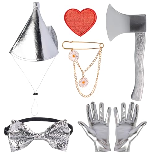 Yewong Silberne Axt Trichter Hut Kostüm Set Metallic Zauberer Mann Outfit Zubehör für Halloween Cosplay, silber, Einheitsgr��e Yewong Silberne Axt Trichter Hut Kostüm Set Metallic Zauberer Mann Outfit Zubehör für Halloween Cosplay, silber, Einheitsgr��e von Yewong