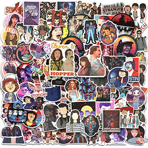 Yezmo Stranger Thing Aufkleber 100 Stück US TV Stranger Thing Season 4 Aufkleber wasserdichte Vinyl Stickers für Wasserflaschen Laptop Skateboard Geschenke für Erwachsene Kinder Teens von Yezmo