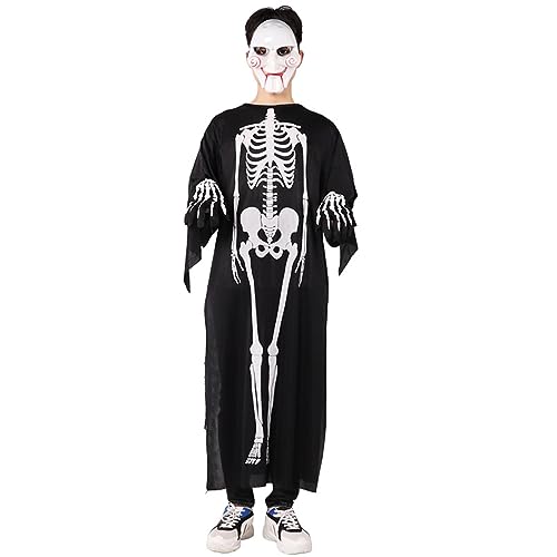 Halloween-Kostüme für Erwachsene, Party, Cosplay, Bodysuit, Kostüm, gruselige Skelett-Kostüme für Halloween, Rollenspiele, Halloween-Kostüme für Erwachsene, Herren, Damen, Skelett-Kostüm, Set, von Yfenglhiry
