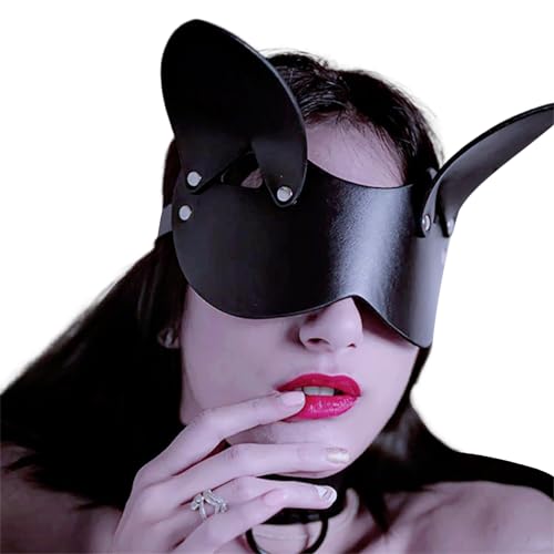 Yfenglhiry Halloween-Party-Maske, Katzenmaske für Erwachsene, Geschenk, Maskerade, Kaninchenmaske, Katzen, Gesichtsmaske, Nachtclub, Cocktails, Cosplays, Halloween-Cosplays, Kostümzubehör von Yfenglhiry