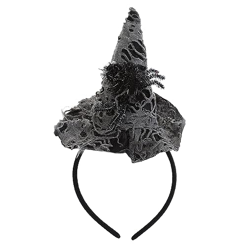 Yfenglhiry Halloween Skelett Hexenhut Stirnband Kegel Hut Haarbänder Niedliche Spinnen Kegel Hut für Cosplay Maskerade Hexenhut Stirnband für Frauen von Yfenglhiry