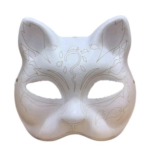 Yfenglhiry Papiermaske, Halbgesichtsmaske, unlackiert, Maske, Hand für Halloween, Cosplay, Party, Make-up-Künstler, Gesichtsmaske von Yfenglhiry