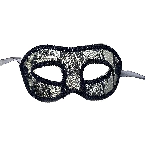 Yfenglhiry Spitzen-Maske, Halloween-Ballprinzessinnen für Damen und Mädchen, Mardi Gras, Augenmaske, Geschenk, Maskerade mit Federn für Paare, Frauen und Männer, mit Federn von Yfenglhiry