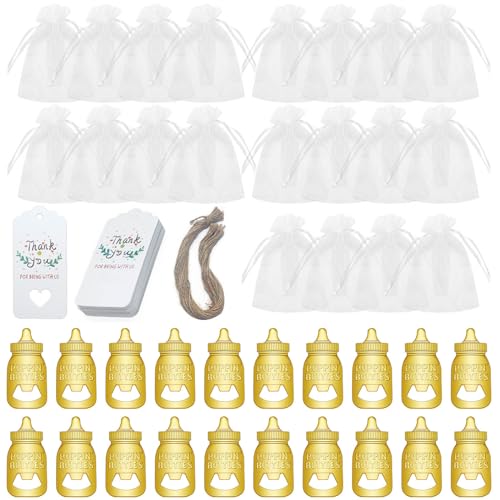 Yfenglhiry Stilvolle Flaschenöffner für Babypartys, Party-Dekorationen und Geschenk für Gäste, unverzichtbares Werkzeug zum Öffnen von Flaschen, Dankeskarten, 20 Stück von Yfenglhiry