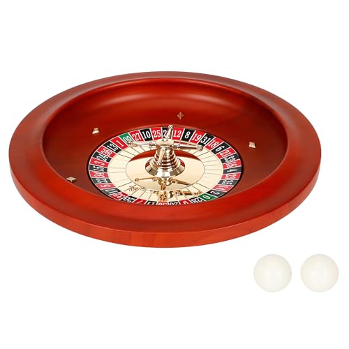 Ygebet 11 Zoll Holz Roulette Rad, Massivholz Casino Roulette für Erwachsene - Doppel 0 von Ygebet
