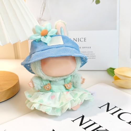 Adorable Skirt and Hat Outfit for Labubu Dolls with Hair Accessory for Dress Up Fun (2) von Yhenlovtt