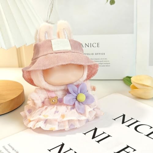 Adorable Skirt and Hat Outfit for Labubu Dolls with Hair Accessory for Dress Up Fun (3) von Yhenlovtt