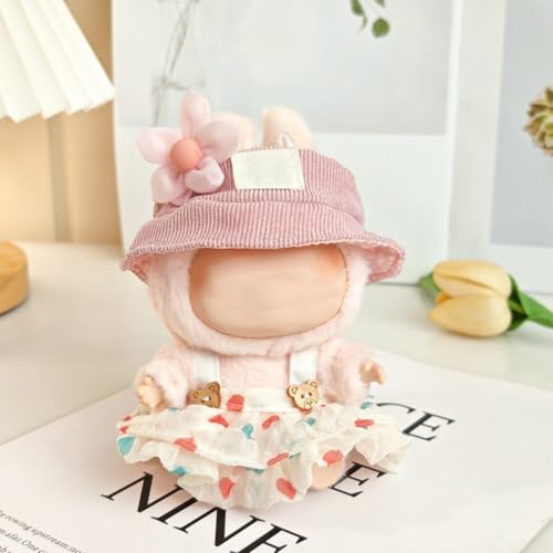 Adorable Skirt and Hat Outfit for Labubu Dolls with Hair Accessory for Dress Up Fun (4) von Yhenlovtt