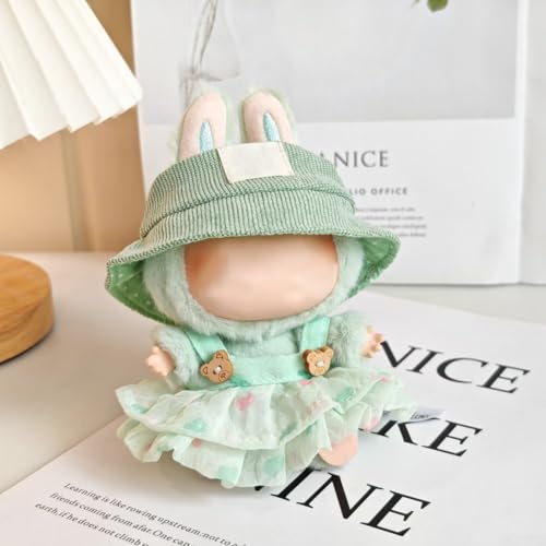 Entzückendes Outfit mit Rock und Hut für Labubu-Puppen mit Haar-Accessoire für Verkleidungsspaß (1) von Yhenlovtt
