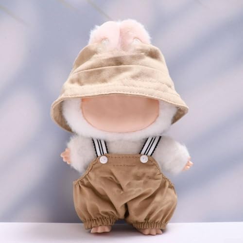For Labubu Doll Outfit Set Handmade Overalls and Hat for 17cm Dolls, Ideal for Themed Events (Brown ) von Yhenlovtt