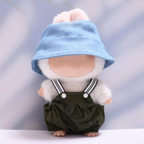 For Labubu Doll Outfit Set Handmade Overalls and Hat for 17cm Dolls, Ideal for Themed Events (Green ) von Yhenlovtt