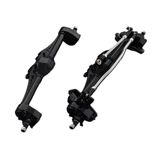 Upgrade-Teil: Portalachse vorne und hinten aus Aluminiumlegierung for 1/10 RC-Crawler-Auto – kompatibel mit Axial Capra, 1.9 Unlimited Trail Buggy UTB, Currie F9 Ersatzteile(Black Axle F and R) von YhfAbd