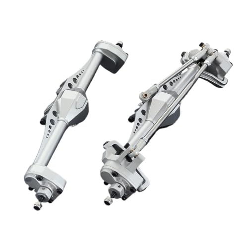 Upgrade-Teil: Portalachse vorne und hinten aus Aluminiumlegierung for 1/10 RC-Crawler-Auto – kompatibel mit Axial Capra, 1.9 Unlimited Trail Buggy UTB, Currie F9 Ersatzteile(Silver Axle F and R) von YhfAbd