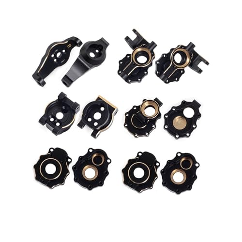 YhfAbd 1/10 RC Crawler TRX4 TRX6 TRX-4 Upgrade Heavy Black Coating Messing Gegengewicht Portalachsgehäuse for Bronco Defender Ersatzteile(6 in 1 for TRX4) von BAYDE