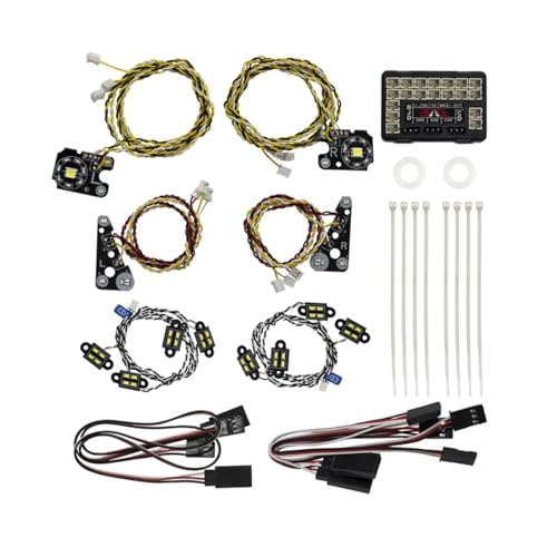 YhfAbd 1/10 TRX-4 Defender Karosserie-Upgradeteile: TRX4 RC-Auto, LED-Vorder- und Rückleuchten, Rücklicht, Bremse, Blinker, Seitenleuchte Ersatzteile(with Rock Light) von YhfAbd
